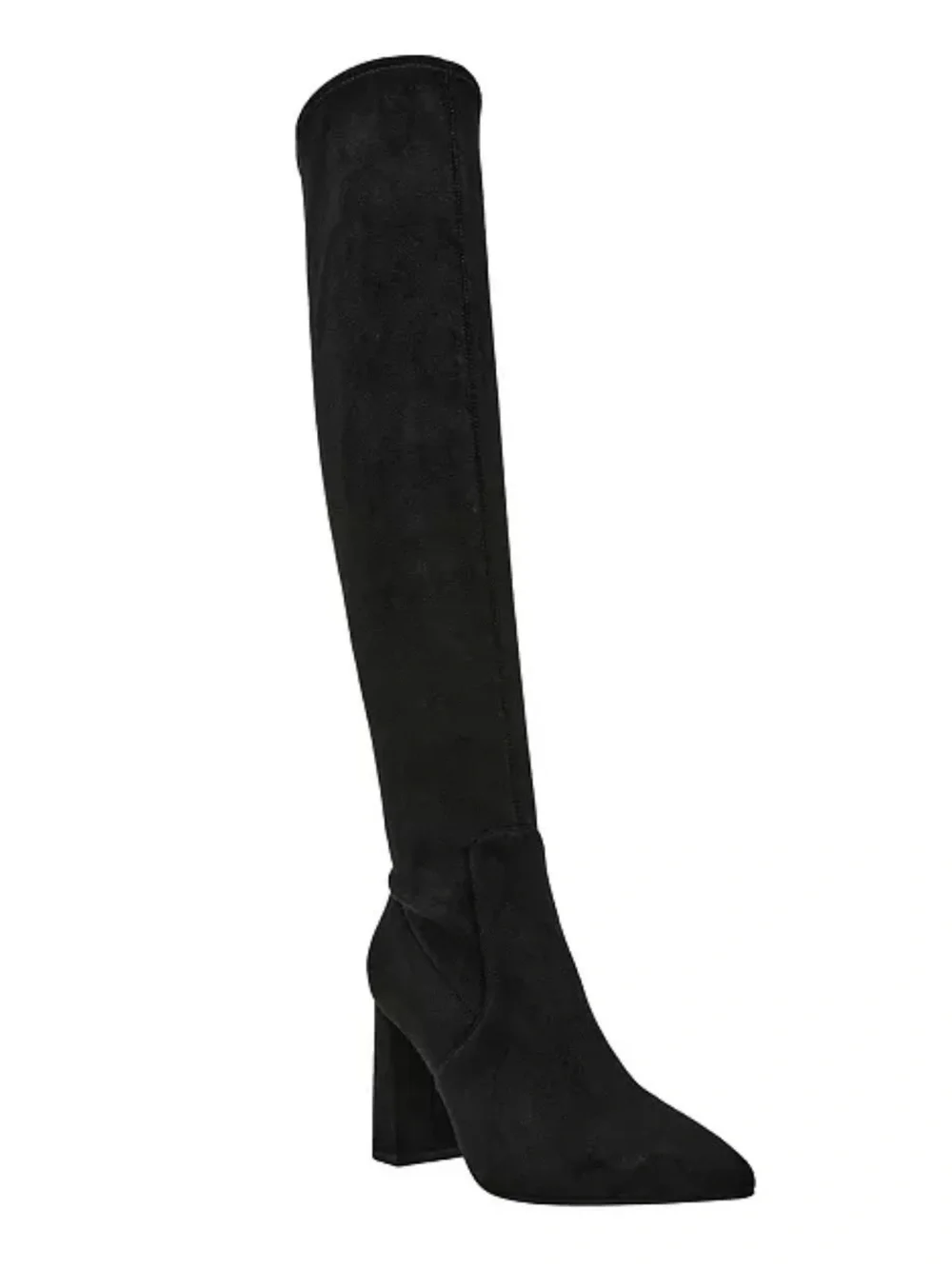 Wild Pair Inehz Women Black Suede Over the Knee Boots Pointed Toe Side Zip 8.5 M
